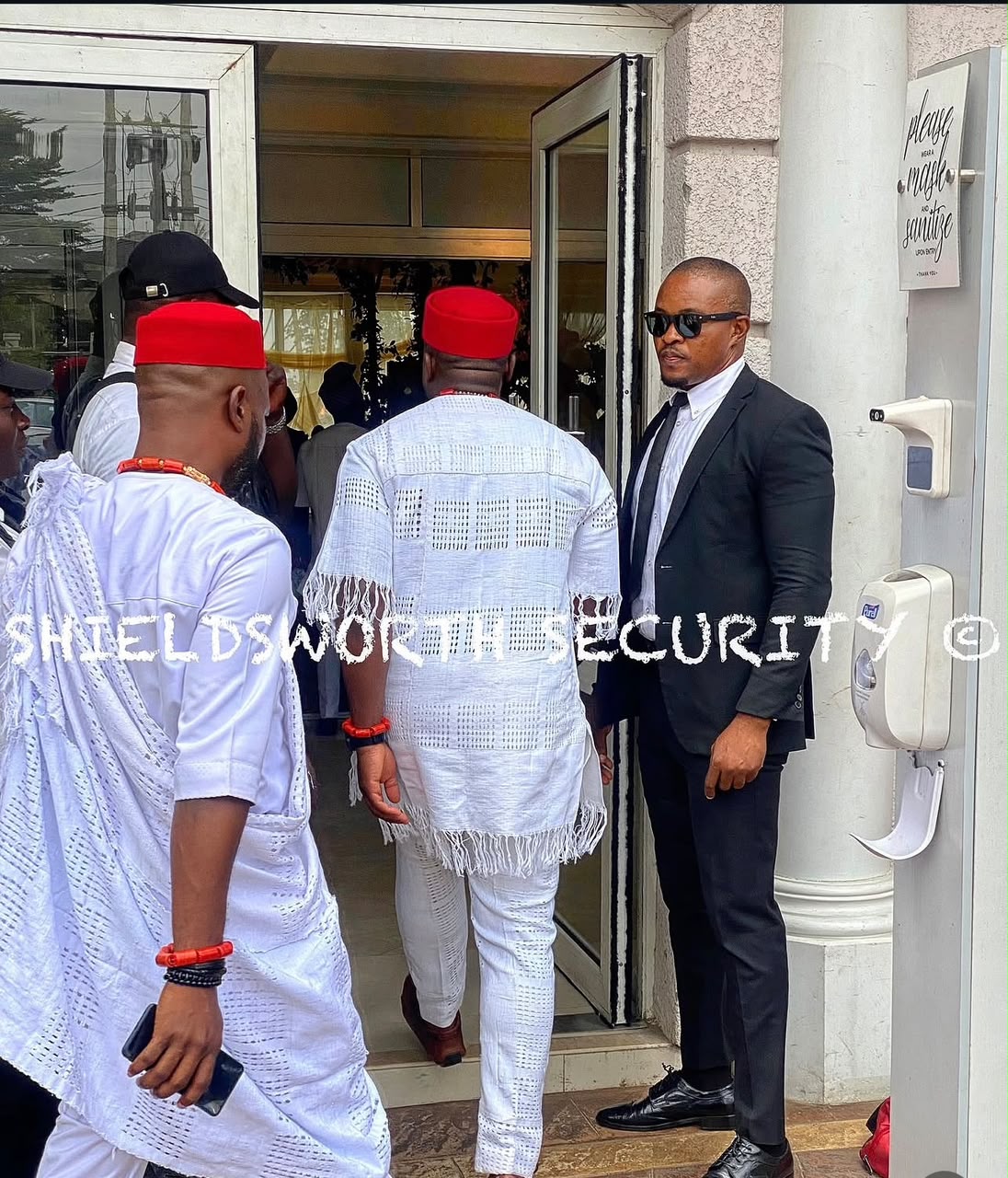 security guard controlling the entrance